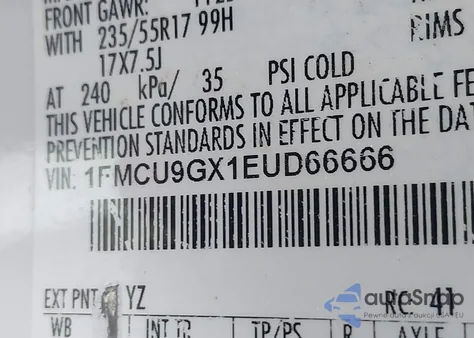 2014 Ford Escape Se из США, поврежденный, VIN 1FMCU9GX1EUD66666